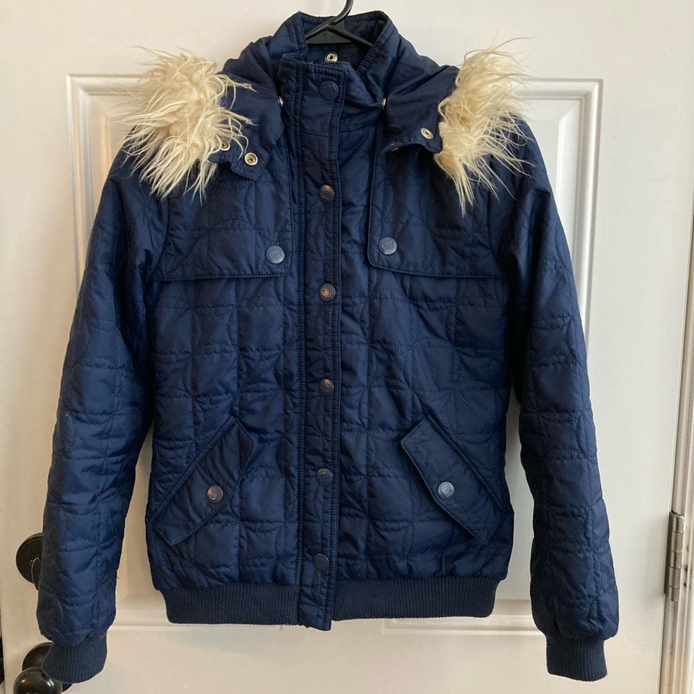 Paul Frank Quilted Nylon Coat with Removable Hood